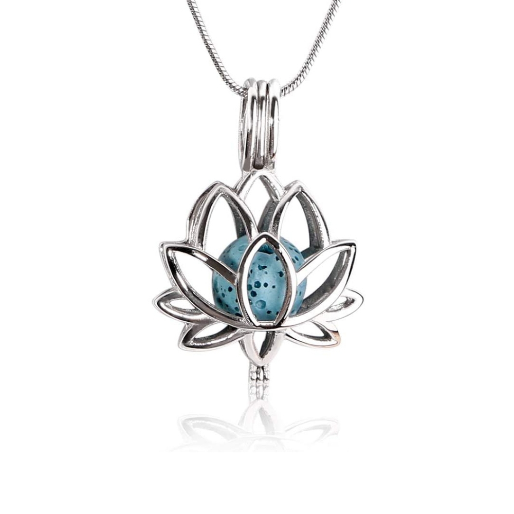 Lotus Lava Bead Necklace